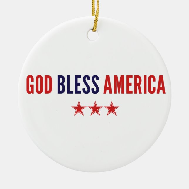 God Bless America Ceramic Tree Decoration (Front)
