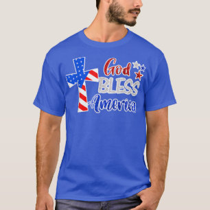 God Bless America Christian USA Flag Patriotic 4th T-Shirt