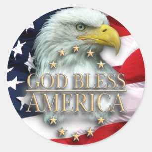 God Bless America Classic Round Sticker