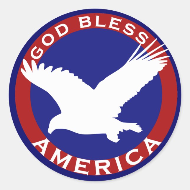 God Bless America  Classic Round Sticker (Front)