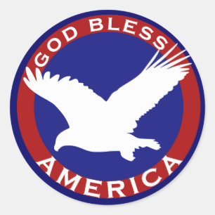 God Bless America Classic Round Sticker