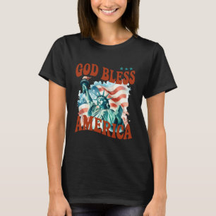 God Bless America Cool Patriotic Statue Of Liberty T-Shirt