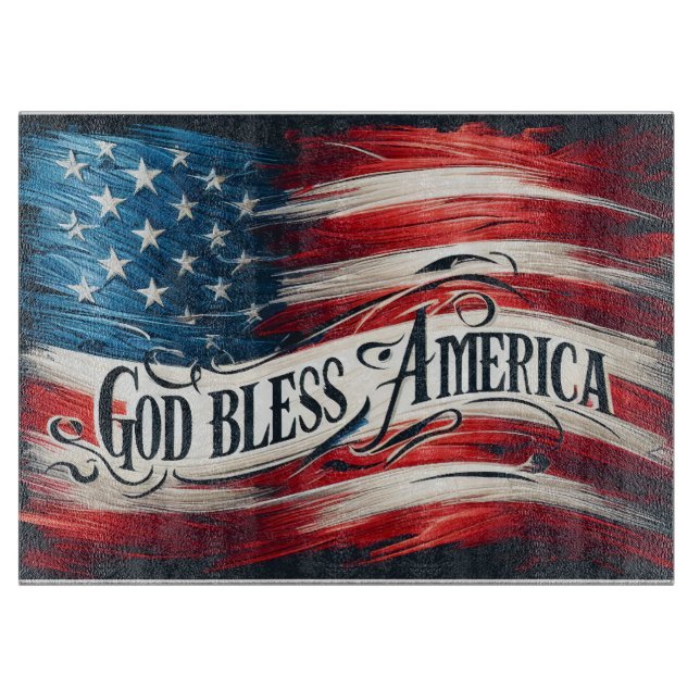 God Bless America Cutting Board (Front)