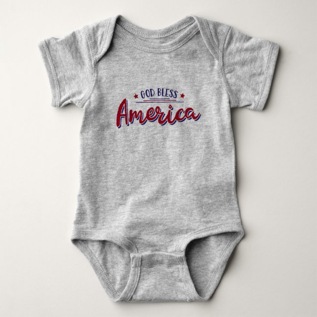 God Bless America Design Baby Bodysuit (Front)