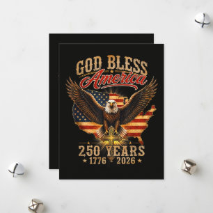 God Bless America Eagle 250 Years 1776 2026 Holiday Card