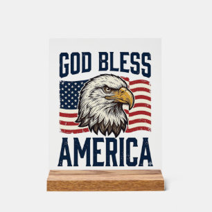 God Bless America Eagle Patriotic Vector Design_1 Acrylic Sign