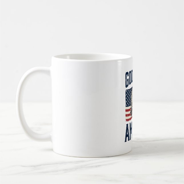 God Bless America Eagle Patriotic Vector Design_1 Coffee Mug (Left)