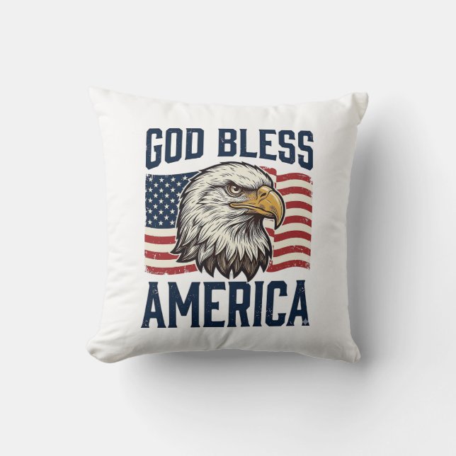 God Bless America Eagle Patriotic Vector Design_1 Cushion (Front)