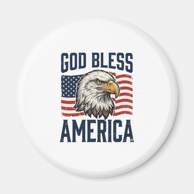 God Bless America Eagle Patriotic Vector Design_1 Magnet (Front)