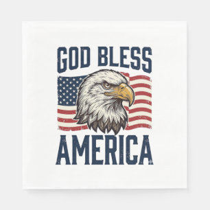 God Bless America Eagle Patriotic Vector Design_1 Napkin