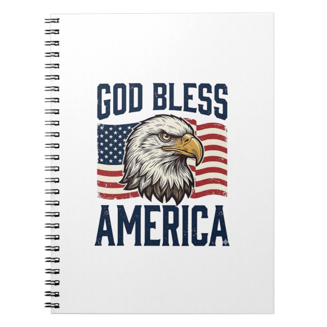 God Bless America Eagle Patriotic Vector Design_1 Notebook (Front)