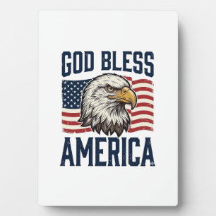 God Bless America Eagle Patriotic Vector Design_1 Plaque