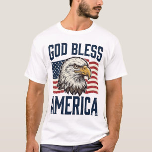God Bless America Eagle Patriotic Vector Design_1 T-Shirt