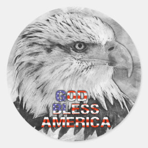God Bless America Eagle Sticker
