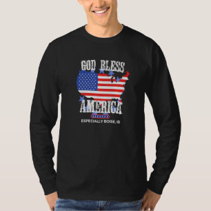 God Bless America Especially Boise ID US State Des T-Shirt