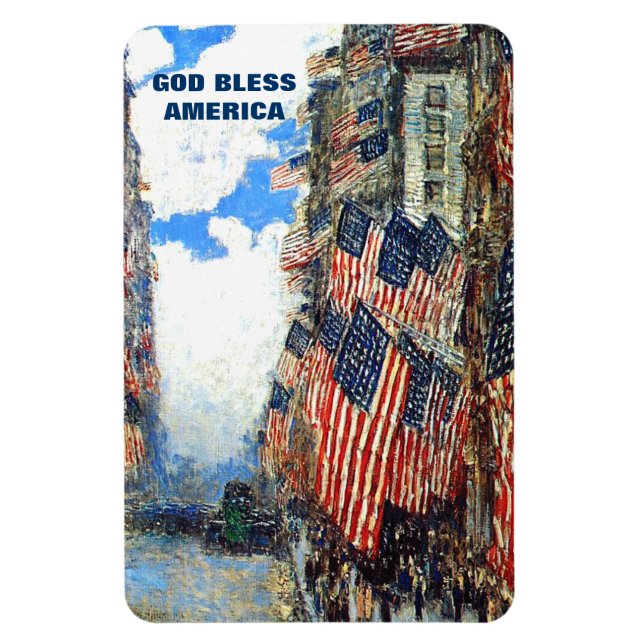 God Bless America. Fine Art  Patriotic  Magnet (Vertical)