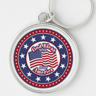 God Bless America Flag 1776-2026 Key Ring