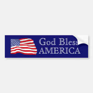 God Bless America Flag Bumper Sticker