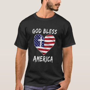 God Bless America Flag Faith Cross 1 T-Shirt