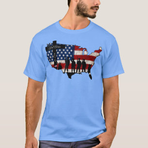 God Bless America Flag Faith Cross Veteran Patriot T-Shirt