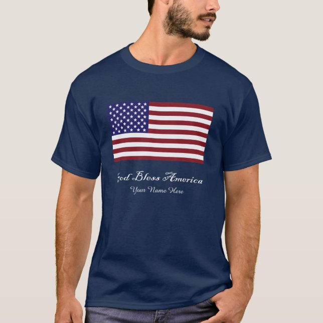 God Bless America Flag T-Shirt (Front)