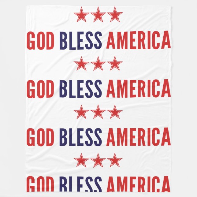 God Bless America Fleece Blanket (Front)