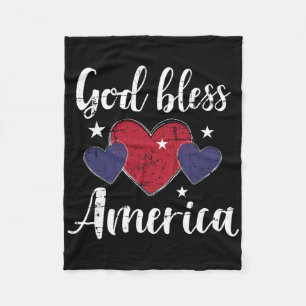 God Bless America For Independence Day On 4th Of J Fleece Blanket