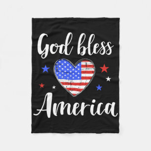God Bless America For Patriotic Independence Day 4 Fleece Blanket