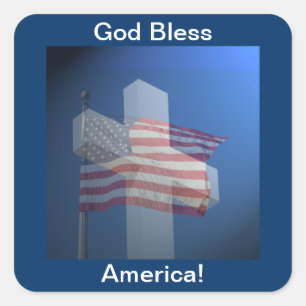 God Bless America!  Gifts and Clothes Square Sticker