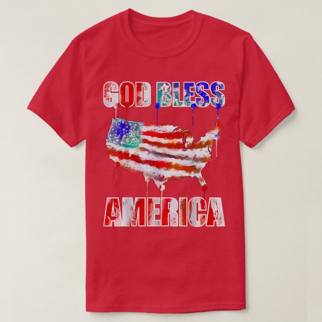 God Bless America Graffiti style American Art  T-Shirt (Design Front)