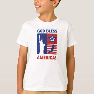 God Bless America" half-Sleeve Round Neck T-Shirt 