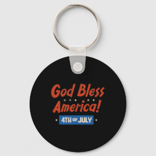 God Bless America Happy 4th Of July Patriotic Usa Key Ring