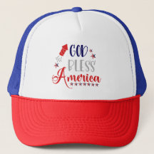 God Bless America Hat - USA Patriot Trucker Cap