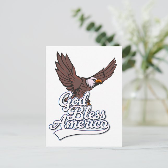 God Bless America Holiday Postcard (Standing Front)