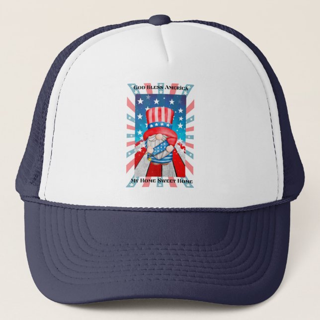 God Bless America  Home Sweet Home  Trucker Hat (Front)