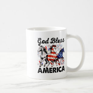 God Bless America Independence Day Horse Coffee Mug