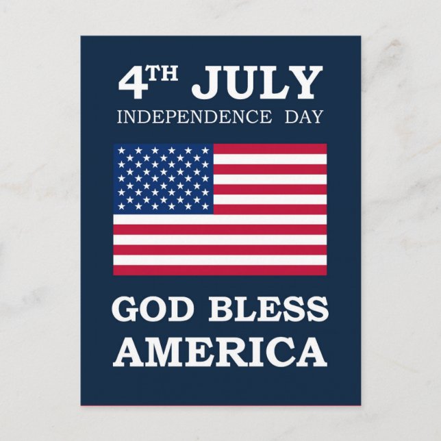 God Bless America, Independence Day  Postcard (Front)