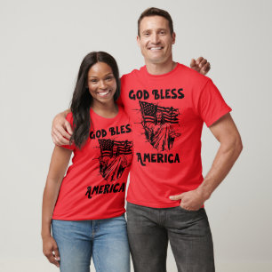 God Bless America, Jesus and American Flag T-Shirt