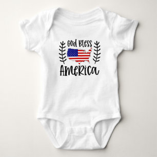 God Bless America July Fourth Baby Bodysuit