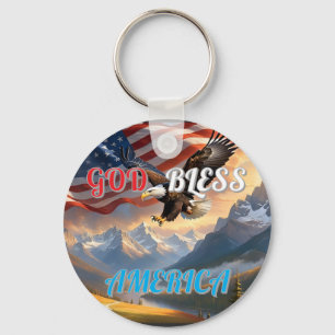 GOD BLESS AMERICA KEY RING