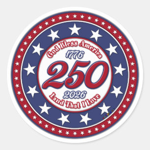 God Bless America Land That I Love Classic Round Sticker