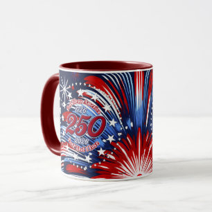 God Bless America Land That I Love Graphic Firewor Mug