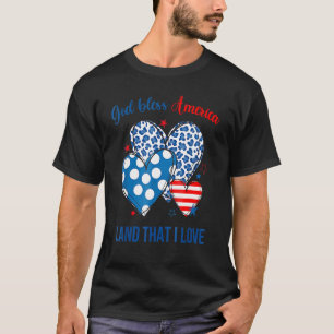 God Bless America Land That I Love Leopard Red Dot T-Shirt