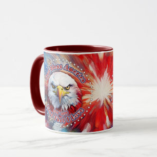 God Bless America Land That I Love Red Eagle Firew Mug