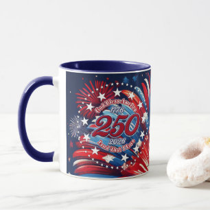 God Bless America Land That I Love Red White Blue Mug