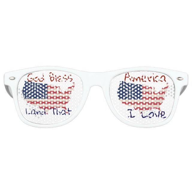 God Bless America Land That I Love Retro Sunglasses (Front)