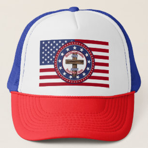 God Bless America Land That I Love Rugged Cross Fl Trucker Hat
