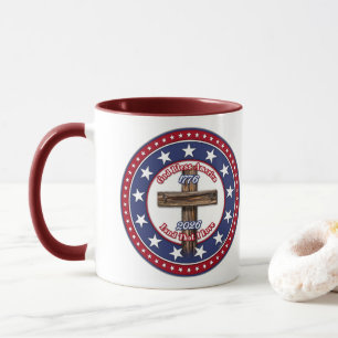 God Bless America Land That I Love Rugged Cross Mug