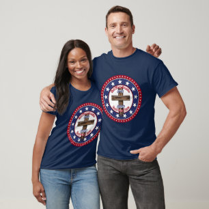 God Bless America Land That I Love Rugged Cross T-Shirt