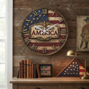God Bless America Large Clock